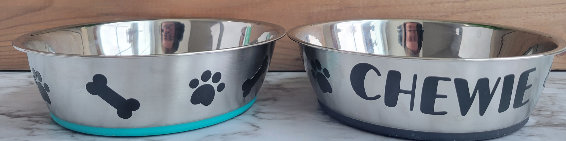 Stainless Steel Etched Dog Bowl