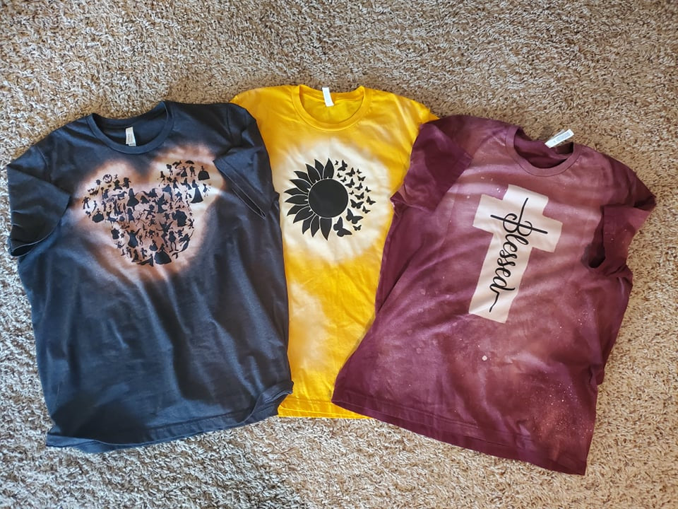 Bleached Shirts Using Cricut Ways