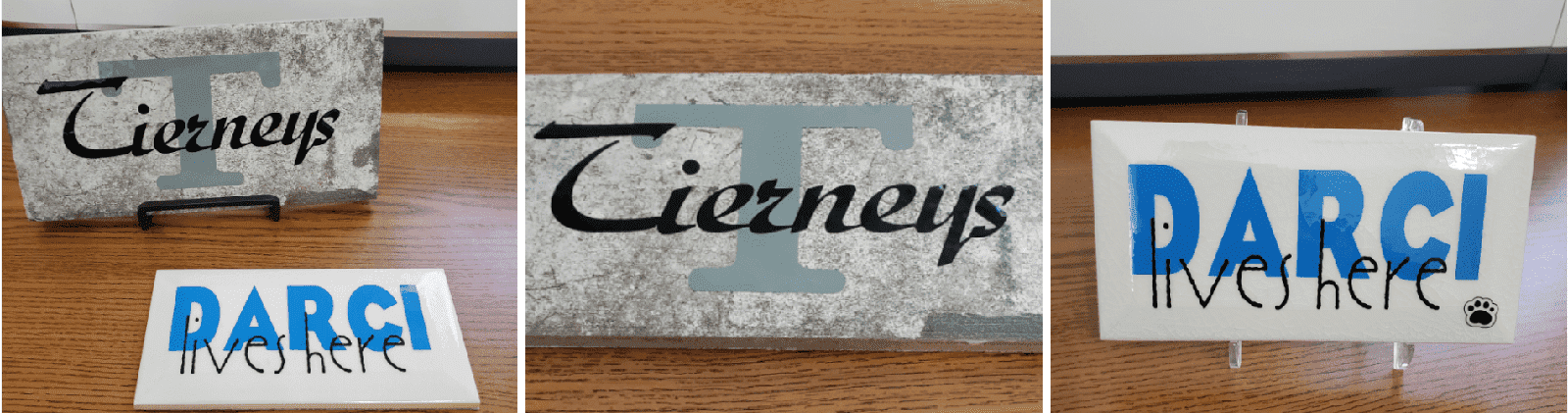 Beginner Cricut Project - Layered Vinyl Tile Name Plaques