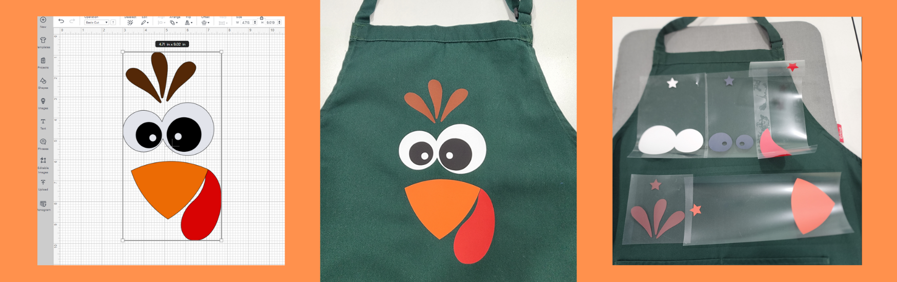 Turkey Apron with Cricut Iron-On