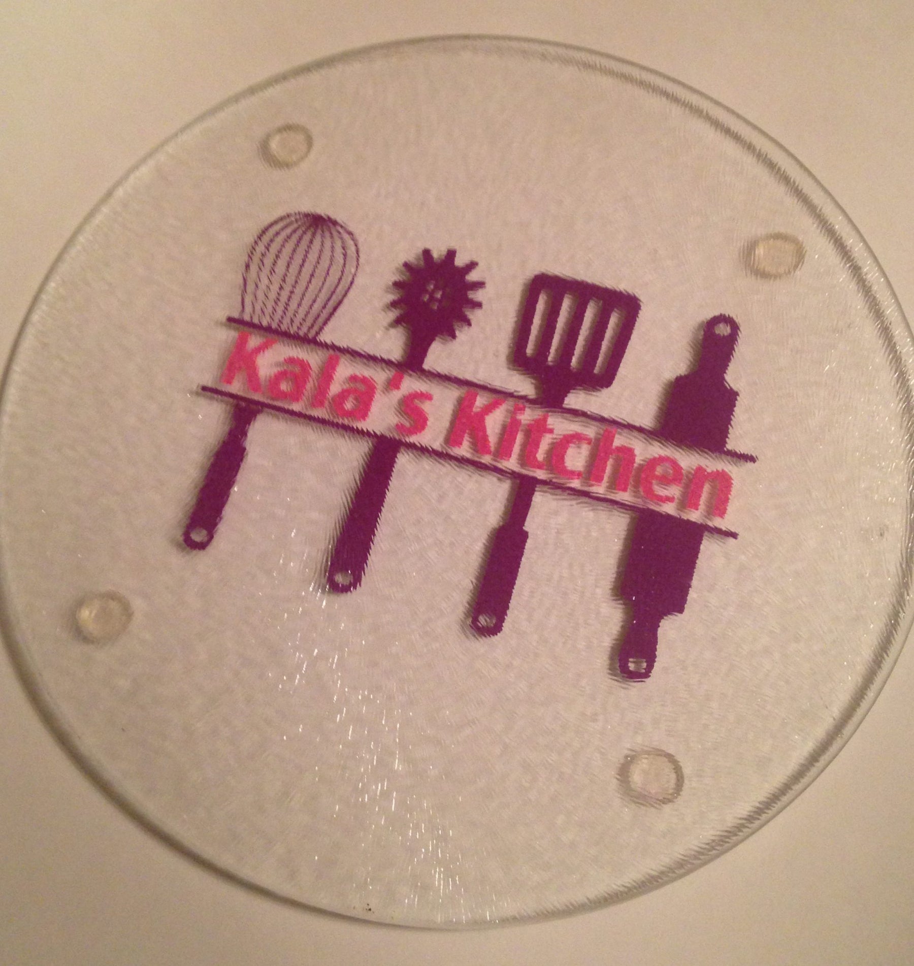 Design #11: Kitchen Utensils! Personalized Glass Cutting Board