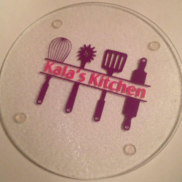 Design #11: Kitchen Utensils! Personalized Glass Cutting Board