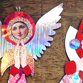 Mixed Media Angel Ornament with Cricut Specialty Vinyl