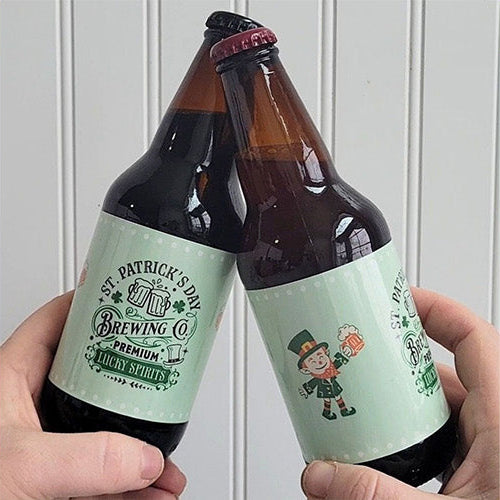 St. Patrick's Day Bottle Labels Using Cricut Printable Sticker Paper