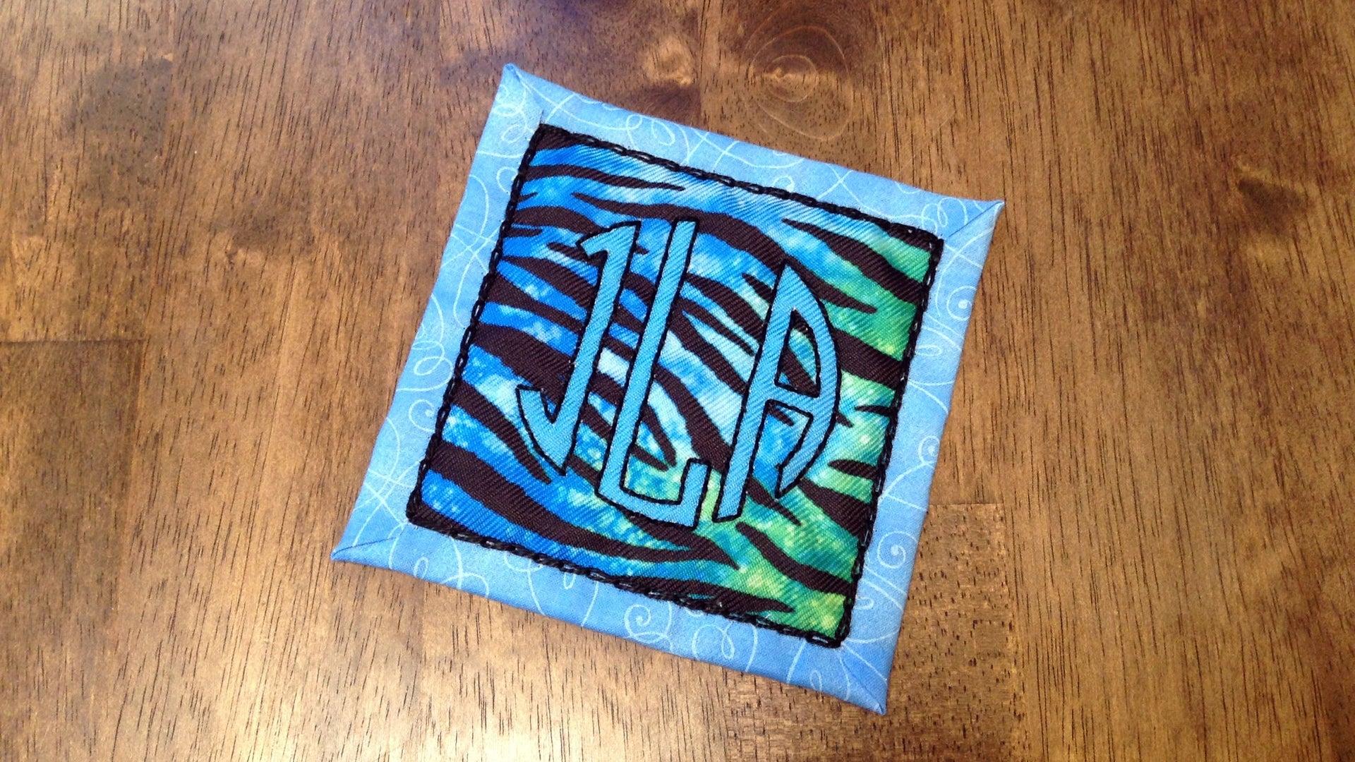 Monogram Fabric Coasters Mug Rug Using Cricut Infusible Ink