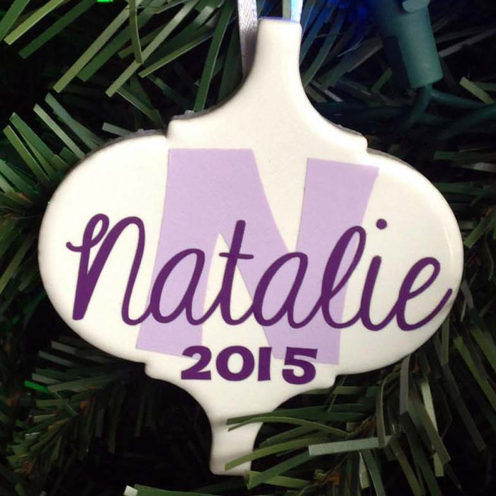 DIY Personalized Ceramic Tile Christmas Ornaments