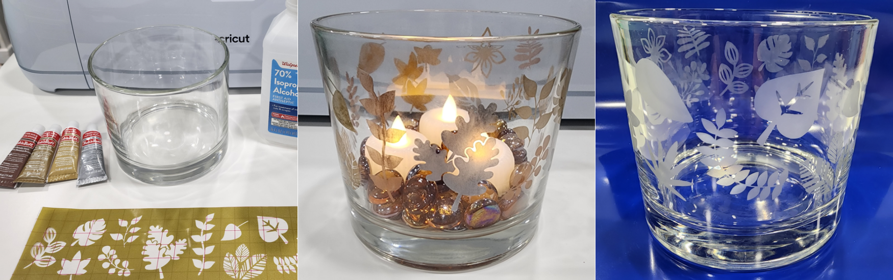 Colored Etching on a Glass Centerpiece + Helpful Tips