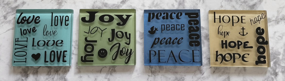 DIY Glass Coasters with Cricut Vinyl