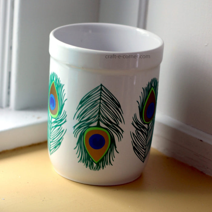 Design #9: Peacock Feather! Detailed Weeding, Utensil Holder Project