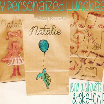 DIY Personalized Lunch Bags With Cameo & Sketch Pens