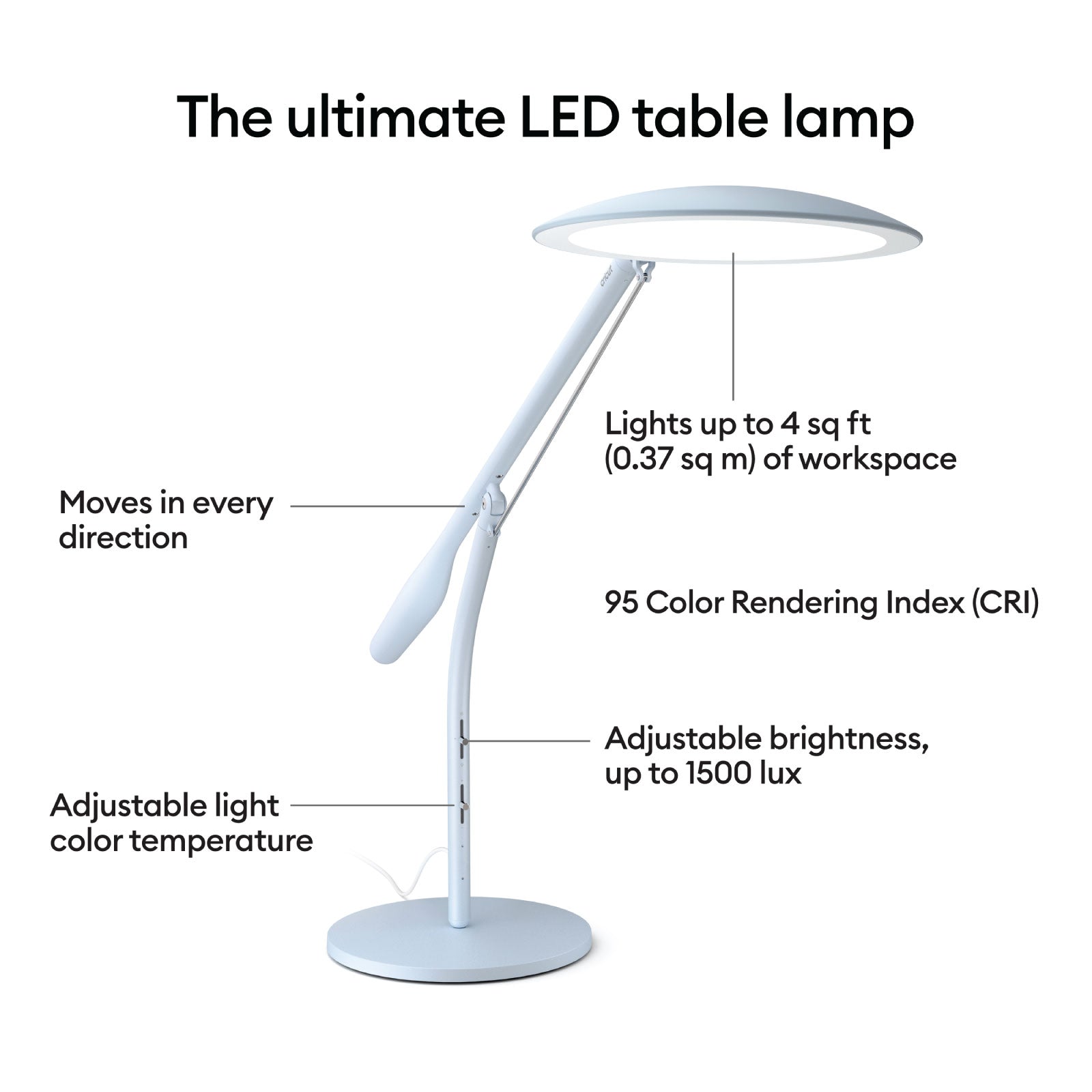 Open Box Cricut Bright 360 LED Table Lamp in Mist