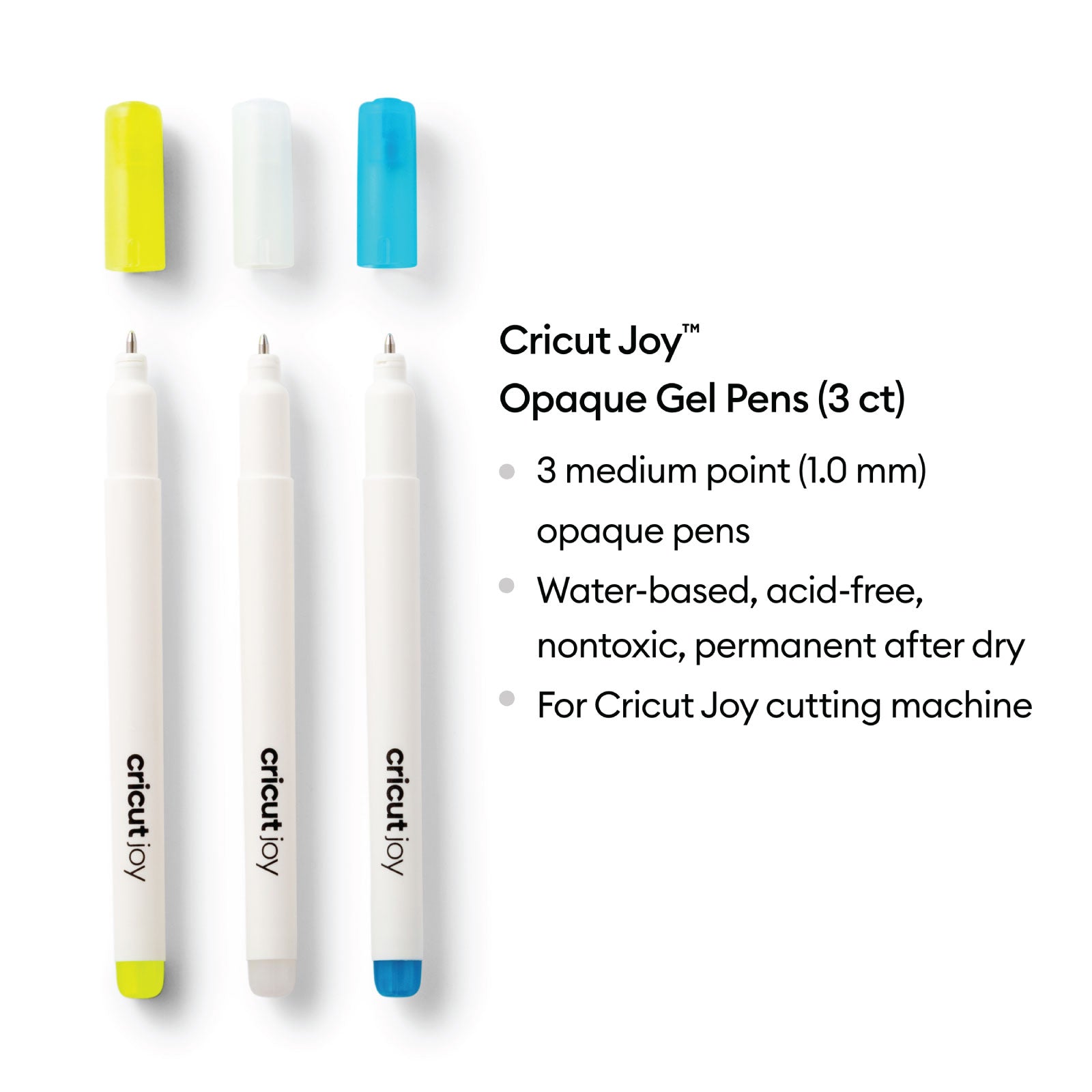 Cricut Joy Opaque Gel Pens 1.0 mm Yellow, White, Blue