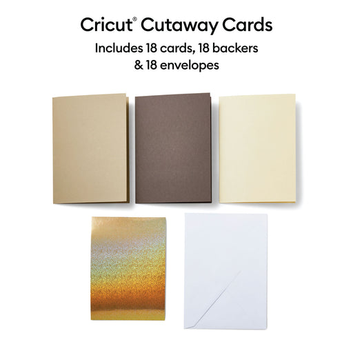 Cricut Cutaway Cards, Neutrals Sampler - R10 18 ct - Damaged Package