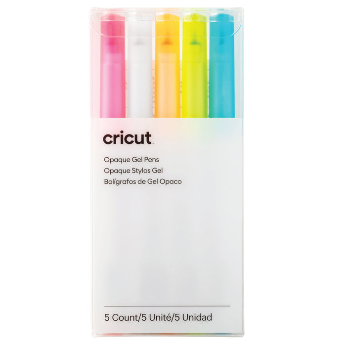 Cricut Opaque Gel Pens 1.0 mm, Pink, White, Orange, Yellow, Blue