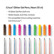 Cricut Glitter Gel Pens 0.8 mm, Rainbow Colors