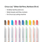 Cricut Joy Smart Label Writable Vinyl White Double Removable and Cricut Glitter Rainbow Gel Pens