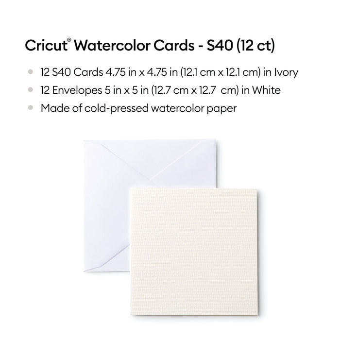 Cricut Watercolor Cards - S40 12 ct Ivory - Damaged Package