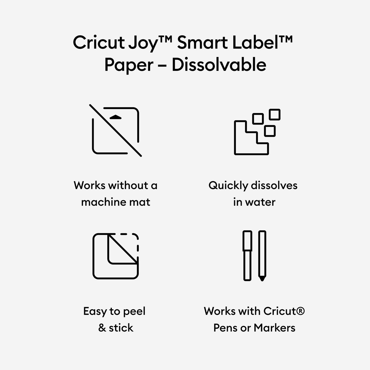 Cricut Joy Smart Label Paper - Dissolvable  White