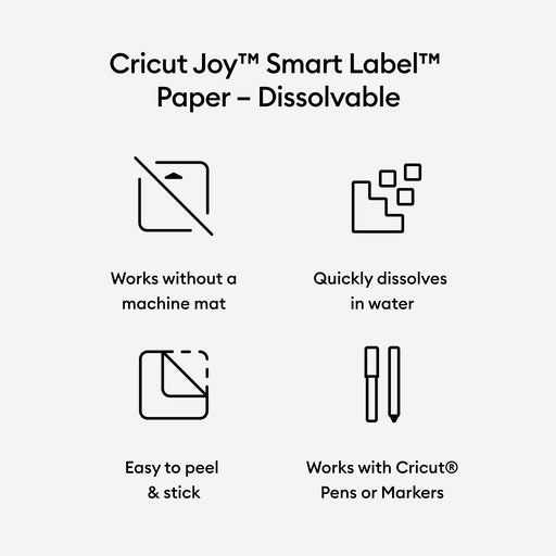 Cricut Joy Smart Label Paper - Dissolvable White