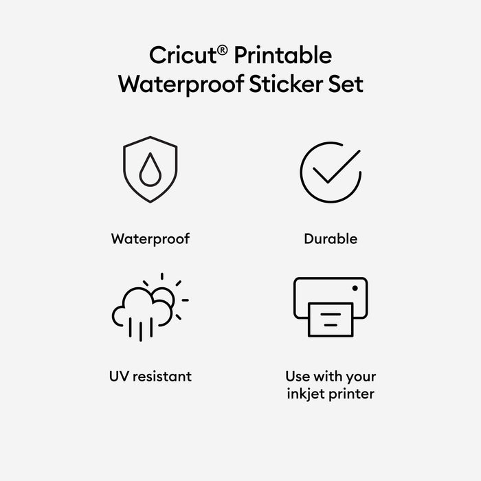 Cricut Printable Waterproof Sticker Set- White