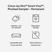 Cricut Joy Xtra Machine with Permanent Smart Vinyl Sampler Packs, Transfer Tape and Tool Set Bundle