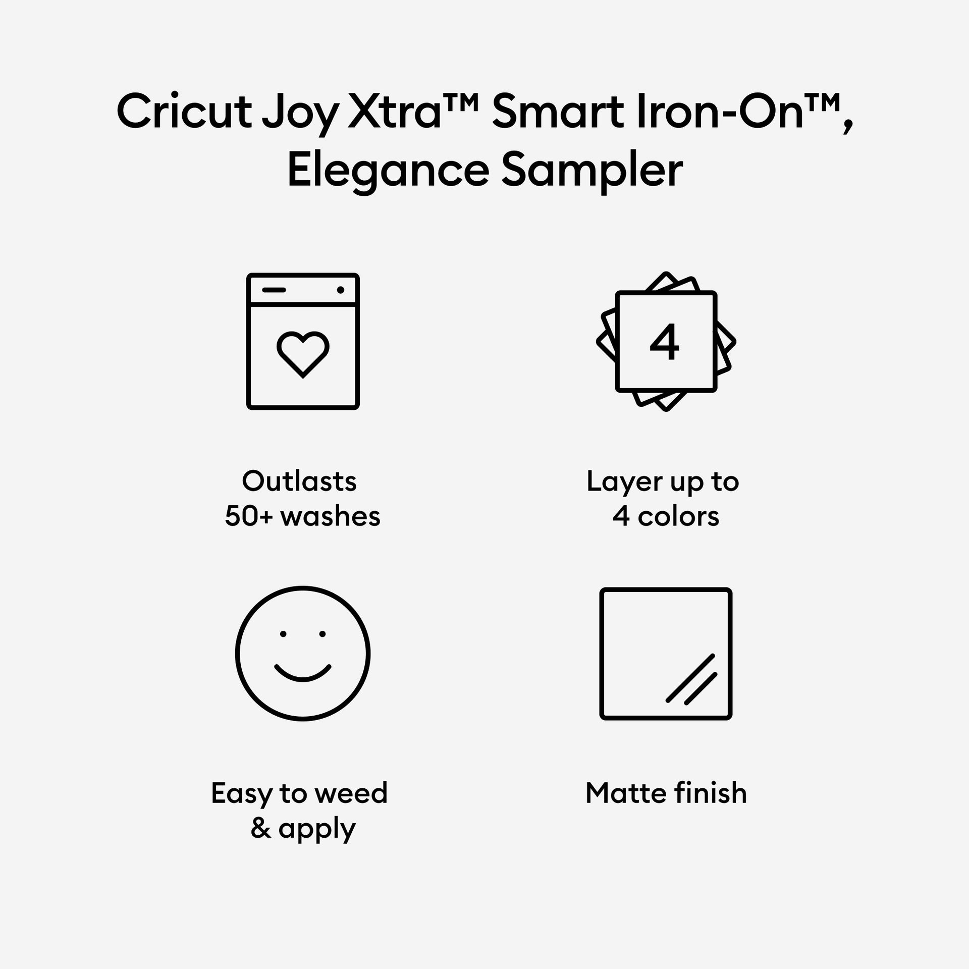 Cricut Joy Xtra Smart Iron-On Vinyl Sampler- Elegance