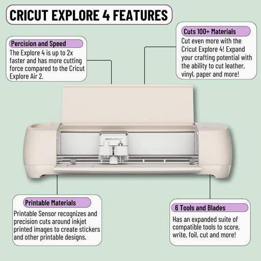 Cricut Explore 4 Cutting Machine and Basics Vinyl Pack Bundle