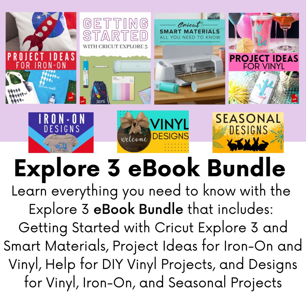 Cricut Explore 3 Craft Cutting Machine, Mini Heat Press and Rainbow Iron-on Vinyl Bundle