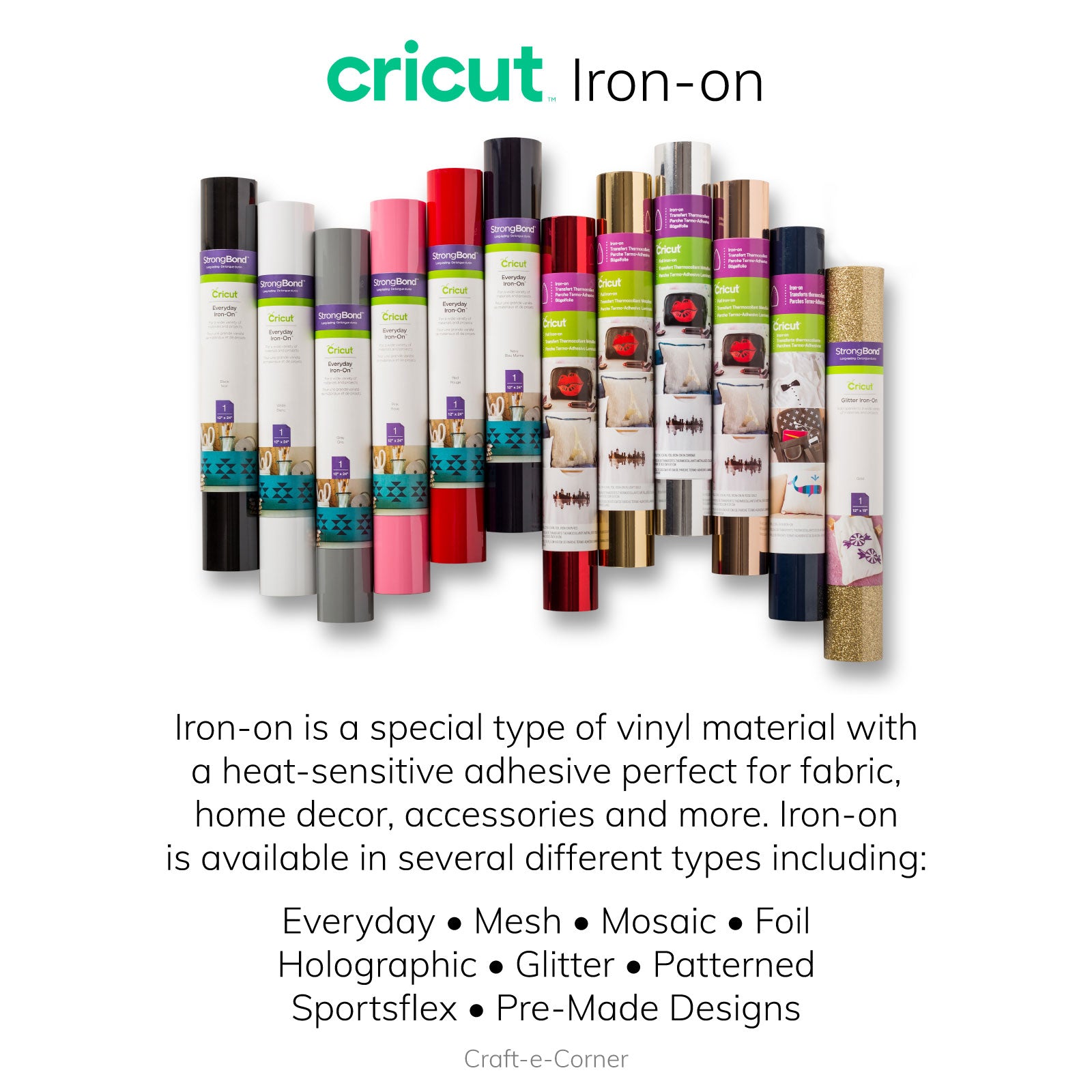 Cricut Everyday StrongBond HTV Iron-On Bundle, 4 Black, 12x24