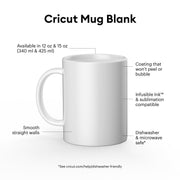 Cricut Mug Press Bundle with Mug Blanks, Heat Resistant Tape and Infusible Ink Sheets