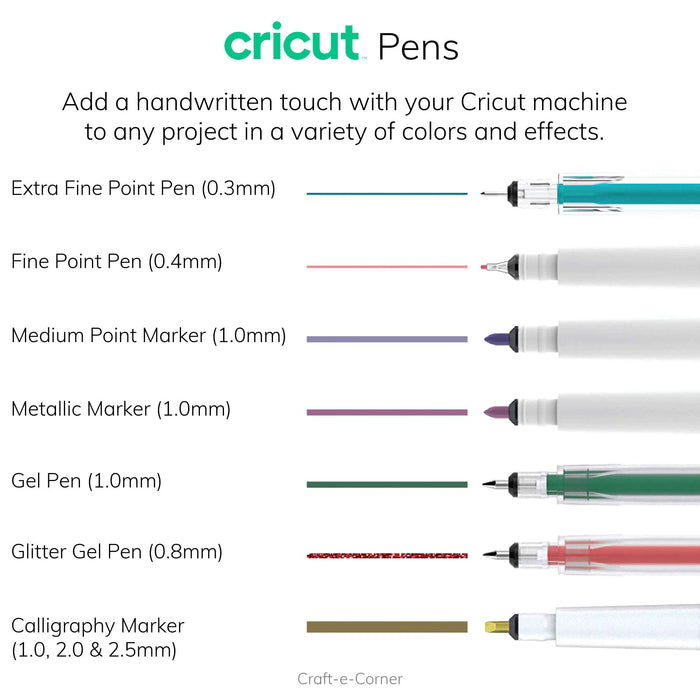 Cricut Joy Glitter Gel Pens, 0.8 mm 3 Pink, Blue, Green