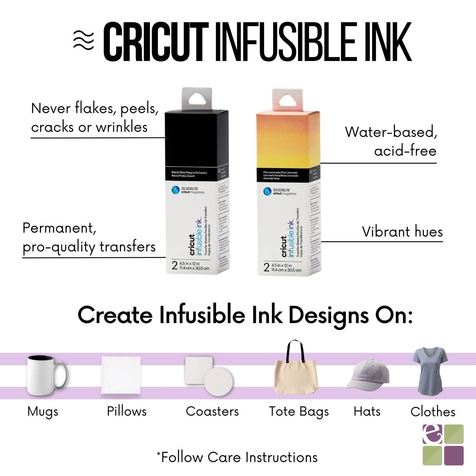 Cricut Mug Press Bundle with Mug Blanks, Heat Resistant Tape and Infusible Ink Sheets