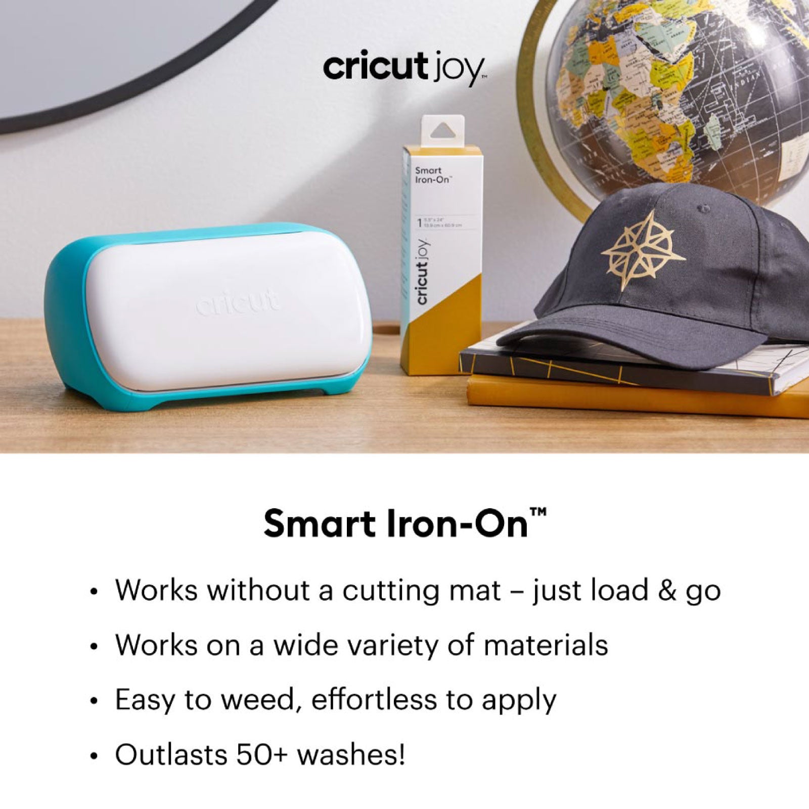 Cricut Joy Smart StrongBond Glitter Iron-On Vinyl Bundle - Black, Gold, Silver, White