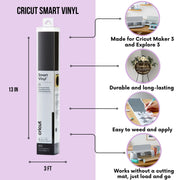 Cricut Smart Permanent 3ft Vinyl Bundle - Valentine's Day Colored Adhesive Vinyl