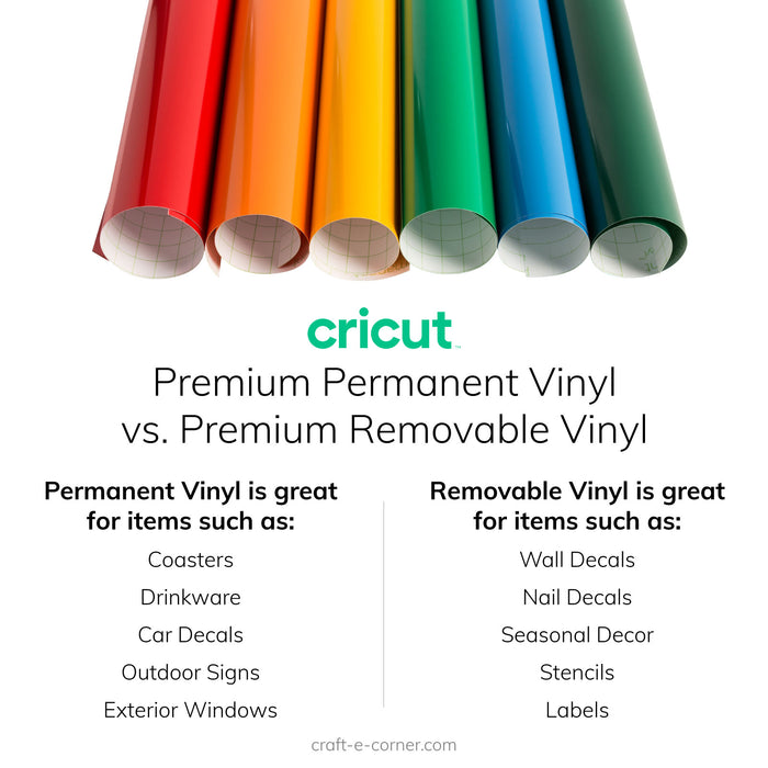 Cricut Premium Vinyl Rolls 5 and Transfer Tape Bundle- Love Potion