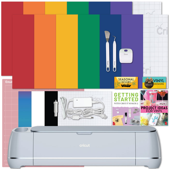 Cricut Maker 3 Electric Die-Cutting Machine with Rainbow Vinyl and Tools Bundle