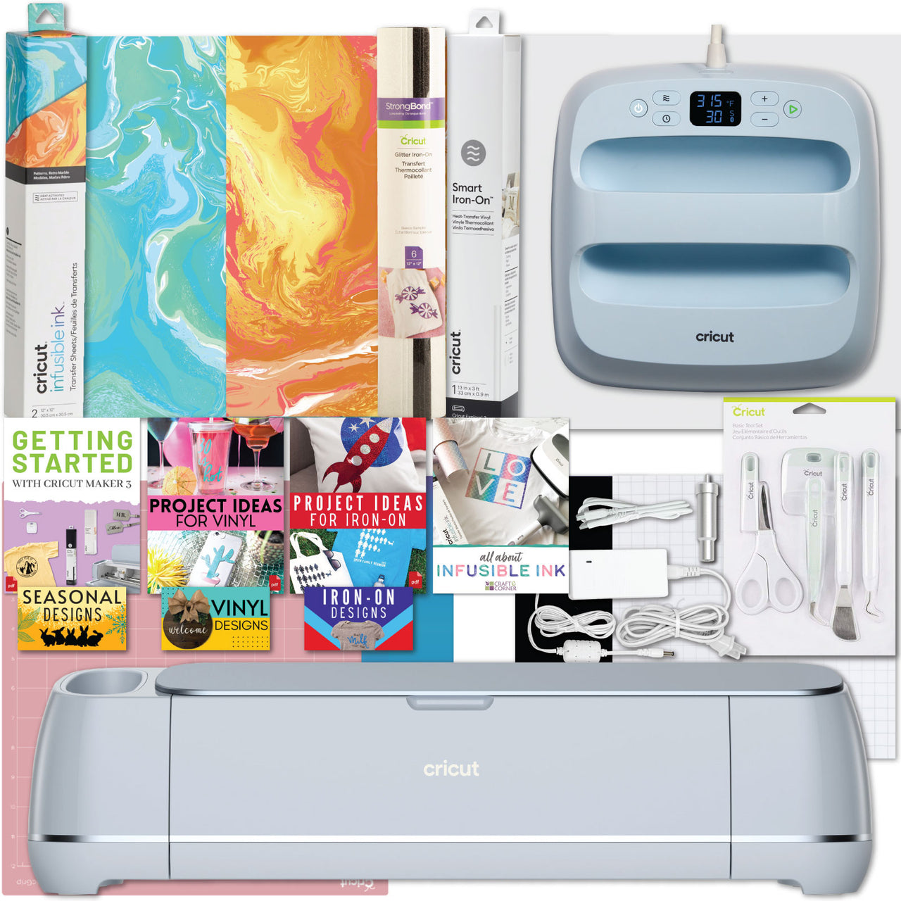 Cricut Maker 3 and Easy Press 3 Machine Combo Bundle