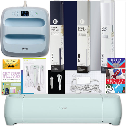 Cricut Explore 3 Cutting Machine with Cricut EasyPress 3, Smart Vinyl and Smart Iron-On Bundle