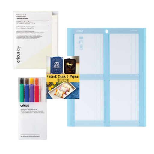 Cricut R20 Watercolor Cards with Rainbow Watercolor Markers and 2x2 Card Mat Bundle