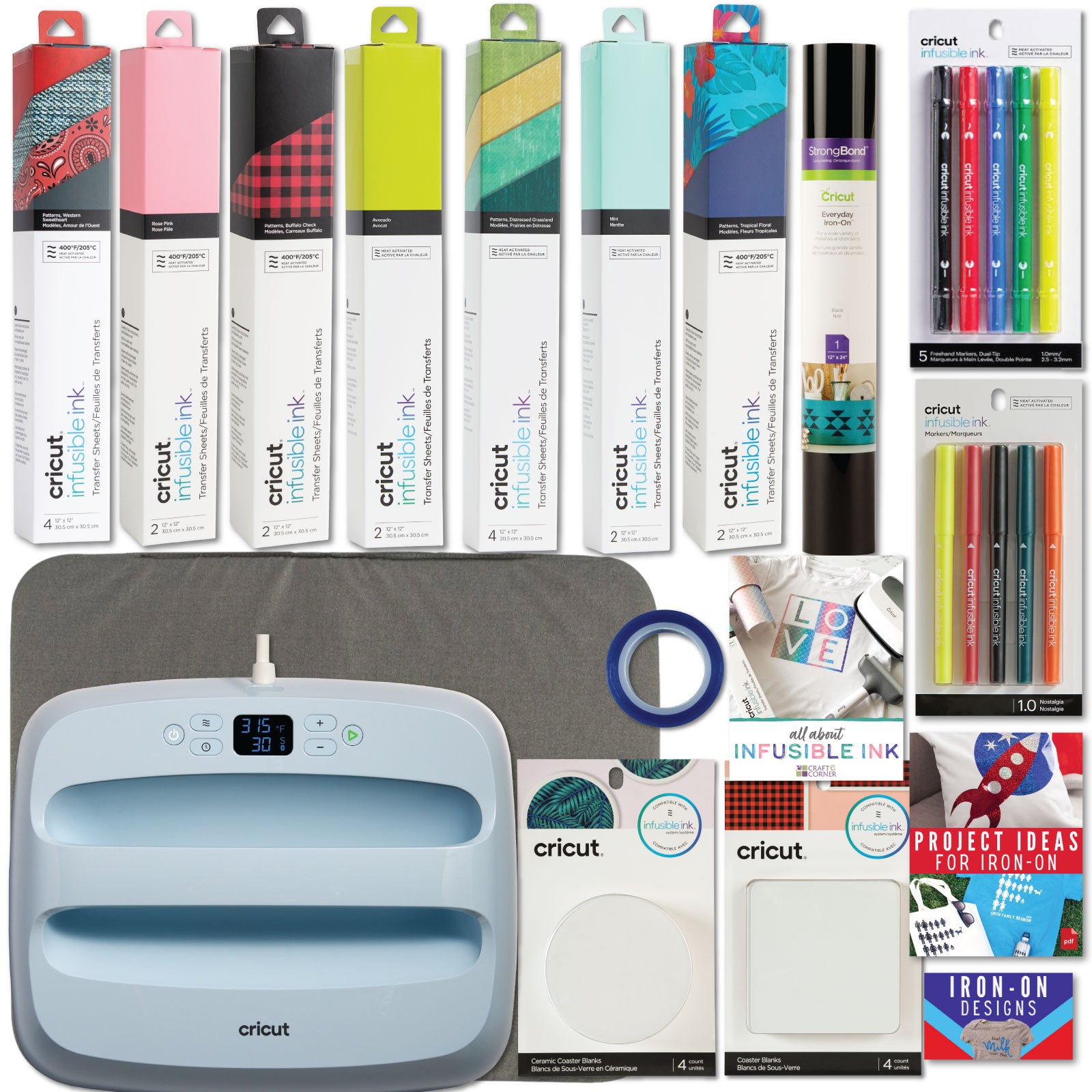 Cricut EasyPress 3 12x10 Heat Press with Ultimate Infusible Ink Bundle