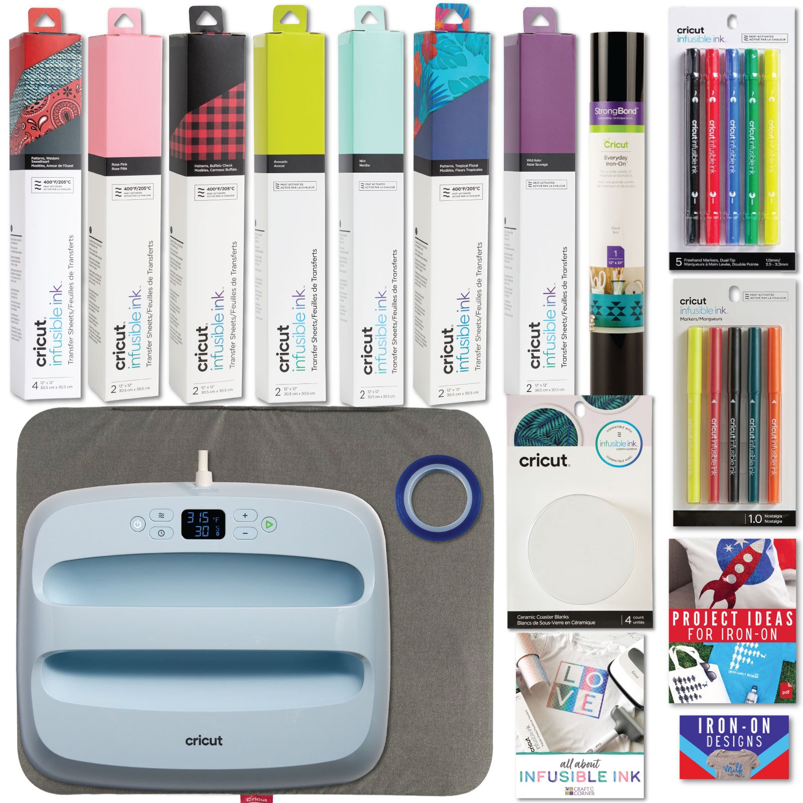 Cricut EasyPress 3 12x10 Heat Press with Ultimate Infusible Ink Bundle