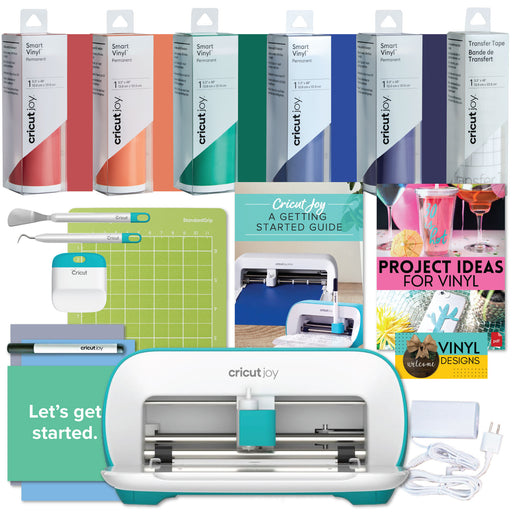 Cricut Joy Machine Rainbow Permanent Vinyl, Joy Starter Tool Set, and Transfer Tape Bundle