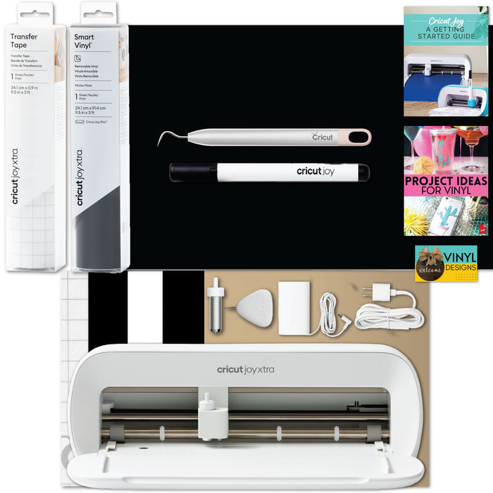 Cricut Joy Xtra with Smart Vinyl, Transfer Tape and Weeding Tool Beginner Bundle