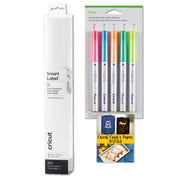 Cricut Smart Label Writable White Vinyl Dissolvable Labels and Glitter Rainbow Gel Pens Bundle