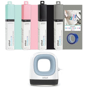 Cricut EasyPress Mini, Zen Blue Heat Press Machine and Cricut Infusible Ink in Black, Mint, Rose Prink, Warm Grey Bundle