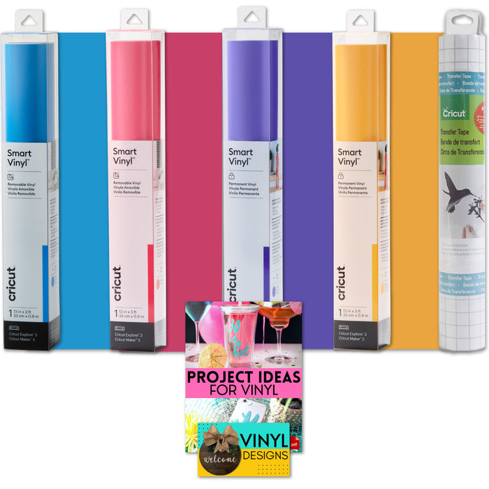 Cricut Smart Vinyl Sunset Bundle - 3ft Adhesive Vinyl Rolls