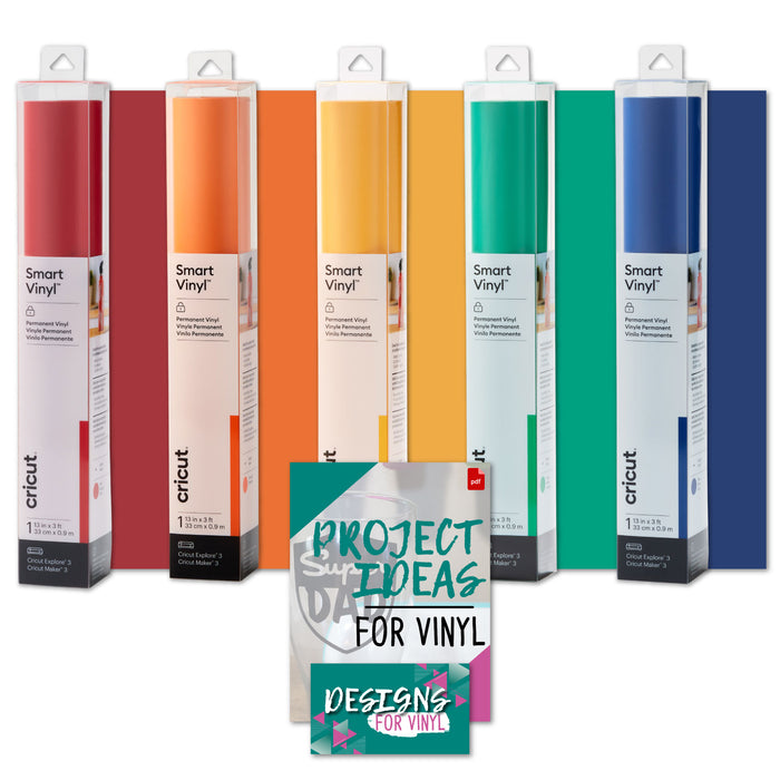 Cricut Smart Vinyl Rainbow Bundle - 3ft Adhesive Vinyl Rolls