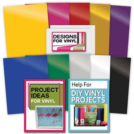 10 RAINBOW VINYL ASSORTED SELECTION 2 Sheets Adhesive Backed Transfer Paper